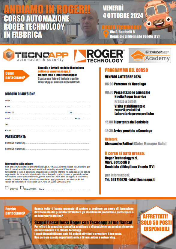 invito corso Roger Tecnology